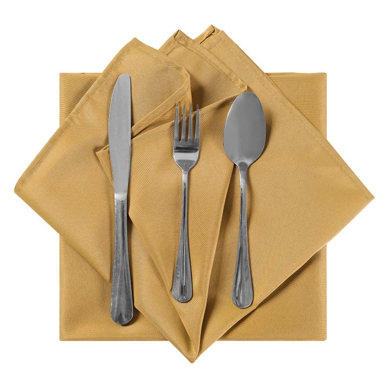 Cupuamon Cloth Napkins 17x17 inch Washable Polyester Dinner Napkins Soft Table Napkins for Wedding Party Dining Banquet(Gold,25PCS) - Image 4